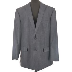 Michael Kors Men's Blazer Coat Jacket Size 46L 2 Button Plaid Polyester Blend